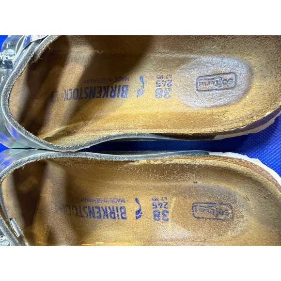 Birkenstock Arizona Silver Metallic Sandals EU 38 US Women 7-7.5 - Picture 8 of 10